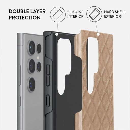 Simply Cream - Quilted Samsung Galaxy S24 Ultra Case 6