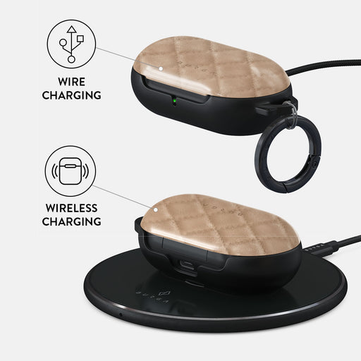 Simply Cream - Quilted Samsung Galaxy Buds Case 3