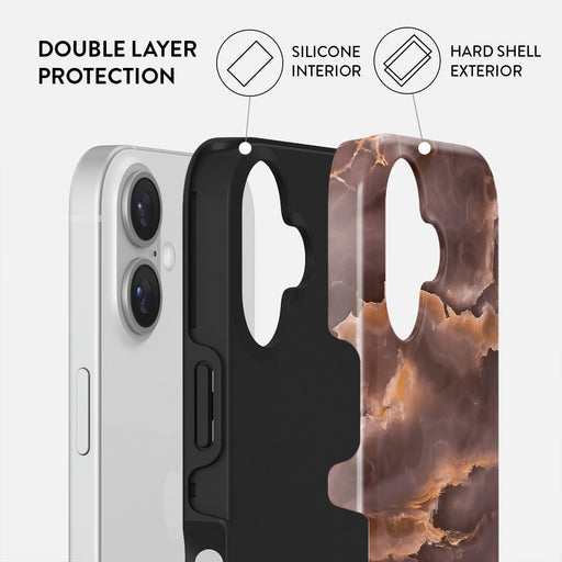 Fire Wood - Brown Marble iPhone 16 Case 2