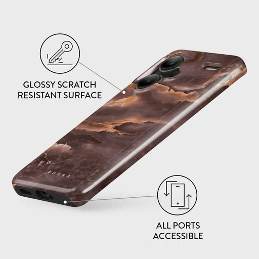 Fire Wood - Brown Marble Xiaomi Redmi Note 13 Pro+ 5G Case 3