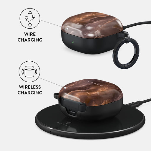 Fire Wood - Brown Marble Samsung Galaxy Buds FE Case 3