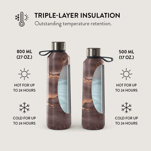 Fire Wood - Brown Marble Water Bottle 6