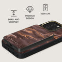 Fire Wood - Brown Marble Magnetic Power Bank 2