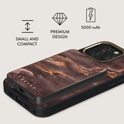 Fire Wood - Brown Marble Magnetic Power Bank 2