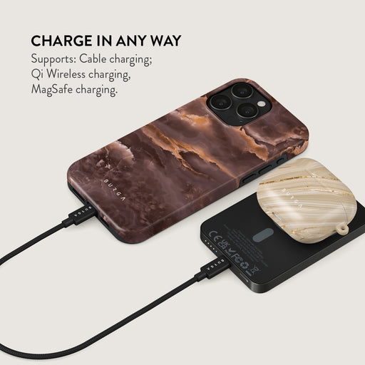 Fire Wood - Brown Marble Magnetic Power Bank 4