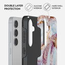 Frozen Leaves - Cute Marble Samsung Galaxy S24 Plus Case 6