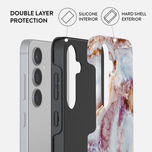 Frozen Leaves - Cute Marble Samsung Galaxy S24 Plus Case 6