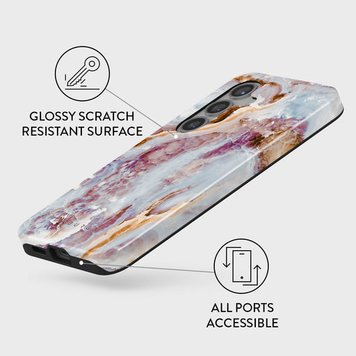 Frozen Leaves - Cute Marble Samsung Galaxy S24 Plus Case 7