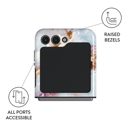Frozen Leaves - Cute Marble Samsung Galaxy Z Flip 5 Case 9