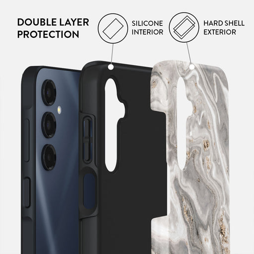 Snowstorm - Grey Marble Samsung Galaxy A16 Case 2