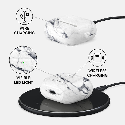 Satin White - Marble AirPods 4 Case 3