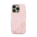 Peachy Gold - Pink Marble iPhone 16 Pro Case 1