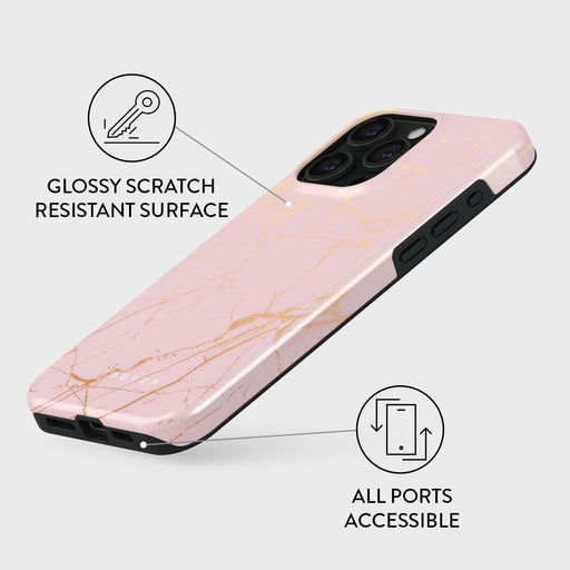 Peachy Gold - Pink Marble iPhone 15 Pro Max Case 7