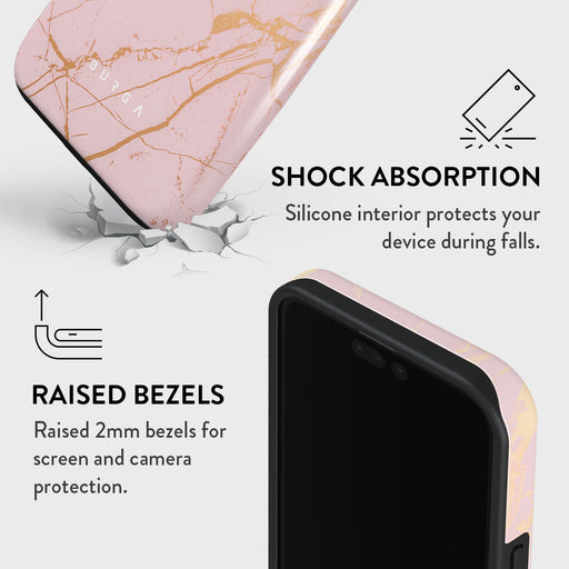 Peachy Gold - Pink Marble iPhone 15 Pro Max Case 8