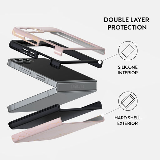 Peachy Gold - Pink Marble Samsung Galaxy Z Flip 6 Case 2
