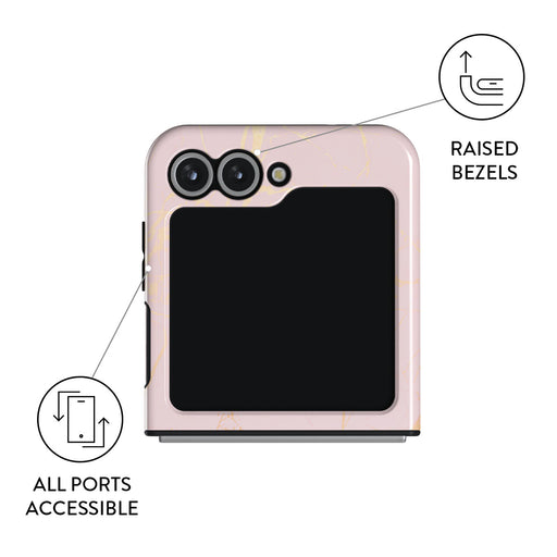 Peachy Gold - Pink Marble Samsung Galaxy Z Flip 6 Case 3