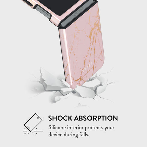 Peachy Gold - Pink Marble Samsung Galaxy Z Flip 6 Case 4