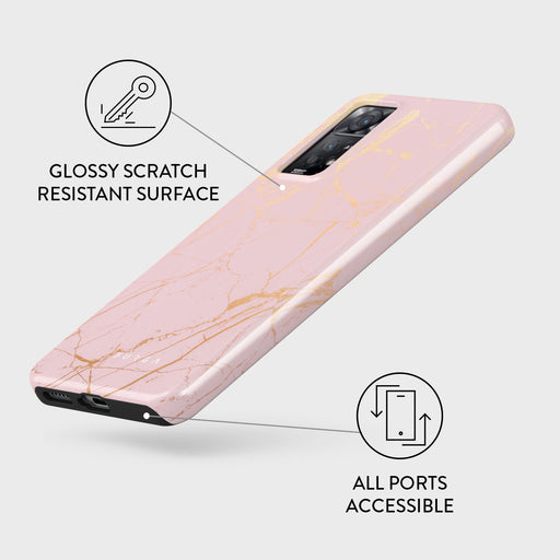 Peachy Gold - Pink Marble Xiaomi Redmi Note 11 Pro+ Case 3
