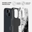 Fatal Contradiction - Black & White Marble iPhone 15 Case 6