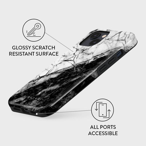 Fatal Contradiction - Black & White Marble iPhone 15 Case 7