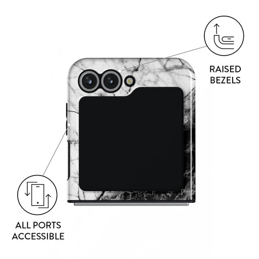 Fatal Contradiction - Black & White Marble Samsung Galaxy Z Flip 6 Case 3
