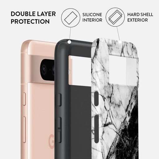 Fatal Contradiction - Black & White Marble Google Pixel 8 Case 2