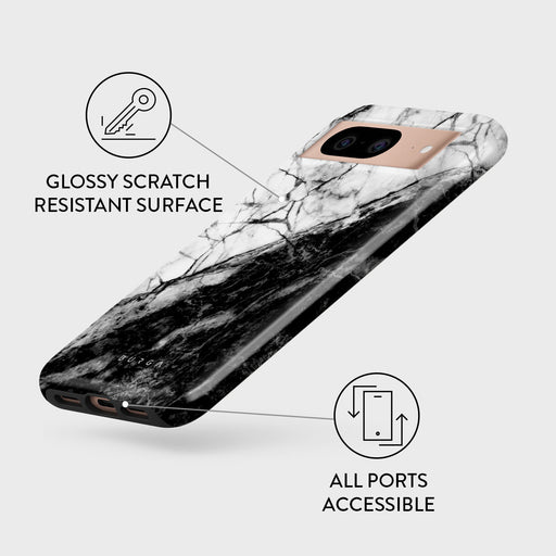 Fatal Contradiction - Black & White Marble Google Pixel 8 Case 3