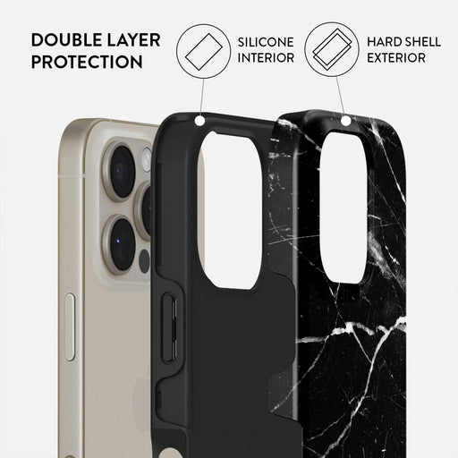 Noir Origin - Black Marble iPhone 16 Pro Max Case 2