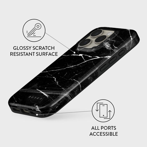 Noir Origin - Black Marble iPhone 16 Pro Max Case 3