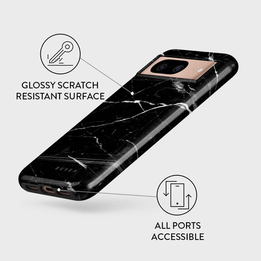 Noir Origin - Black Marble Google Pixel 8 Case 3
