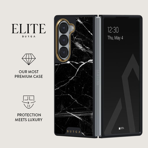 Noir Origin - Black Marble Samsung Galaxy Z Fold 6 Case 2