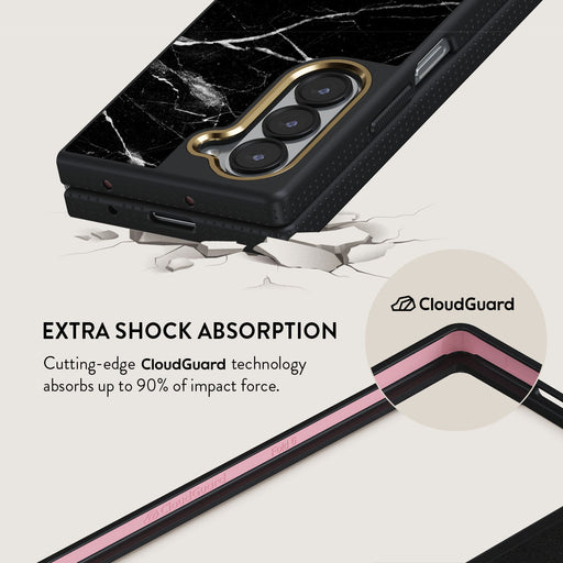 Noir Origin - Black Marble Samsung Galaxy Z Fold 6 Case 3
