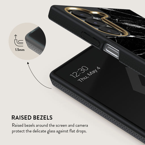 Noir Origin - Black Marble Samsung Galaxy Z Fold 6 Case 4