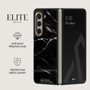 Noir Origin - Black Marble Samsung Galaxy Z Fold 5 Case 2