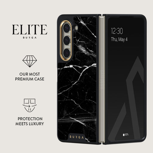 Noir Origin - Black Marble Samsung Galaxy Z Fold 5 Case 2