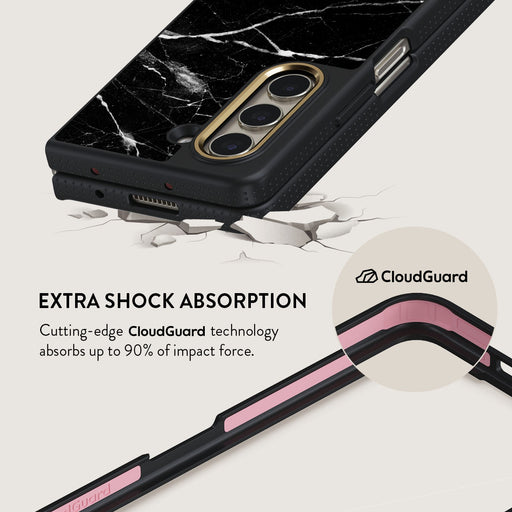 Noir Origin - Black Marble Samsung Galaxy Z Fold 5 Case 3