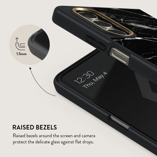 Noir Origin - Black Marble Samsung Galaxy Z Fold 5 Case 4