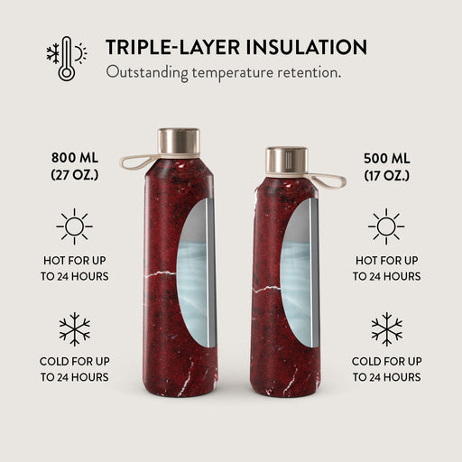 Iconic Red Ruby - Marble Water Bottle 6