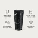 Noir Origin - Black Marble Travel Mug 7