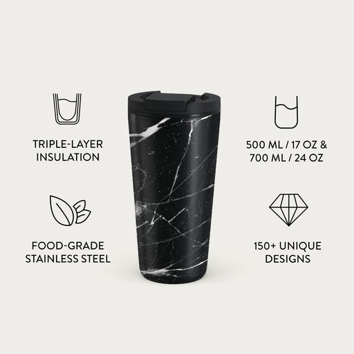 Noir Origin - Black Marble Travel Mug 7