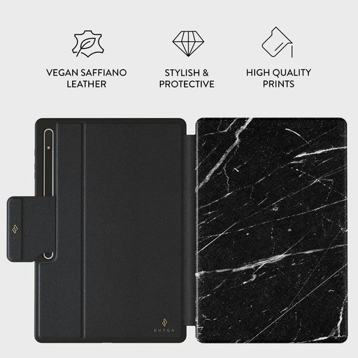 Noir Origin - Black Marble Samsung Galaxy Tab S10 Ultra Case 2
