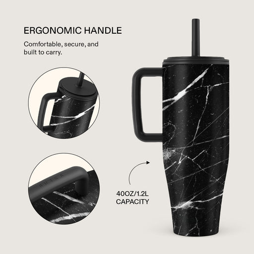 Noir Origin - Black Marble All Day Leakproof Tumbler 2