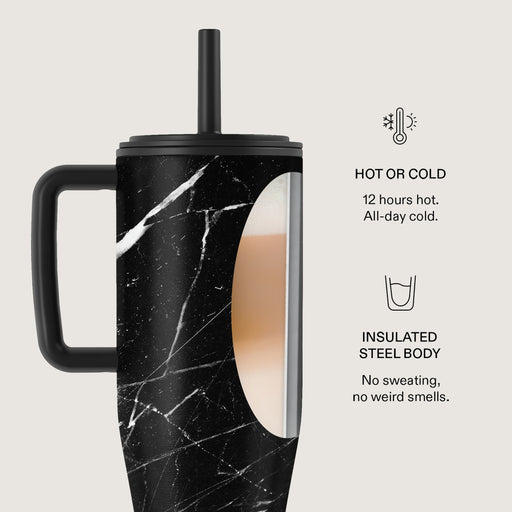 Noir Origin - Black Marble All Day Leakproof Tumbler 5