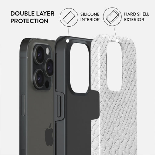 Glacial Desert - White Snakeskin iPhone 15 Pro Max Case 6