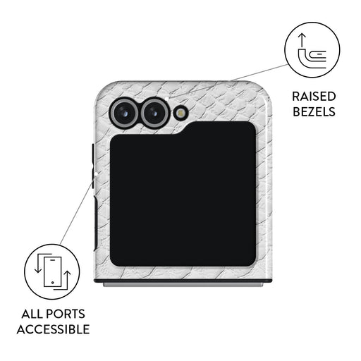 Glacial Desert - White Snakeskin Samsung Galaxy Z Flip 6 Case 3