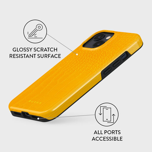 Canary Yellow - Snake Skin iPhone 15 Case 7