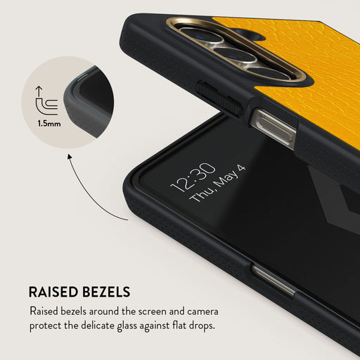 Canary Yellow - Snake Skin Samsung Galaxy Z Fold 5 Case 4