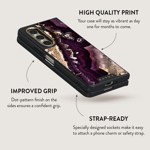 Purple Skies - Marble Samsung Galaxy Z Fold 5 Case 5