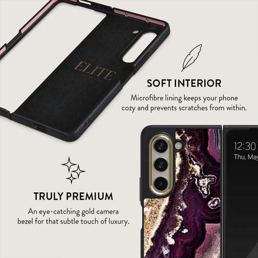 Purple Skies - Marble Samsung Galaxy Z Fold 5 Case 6