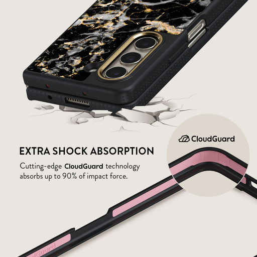 Make A Wish - Gold Marble Samsung Galaxy Z Fold 5 Case 3